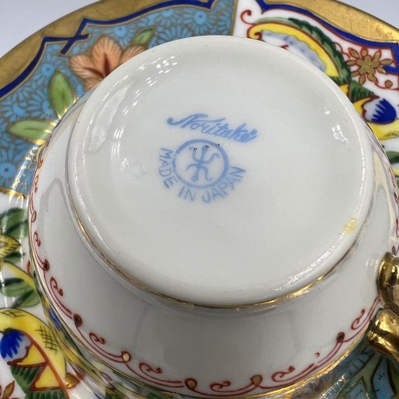 Noritake 1908 Bird & Floral Tea Cup Trio - Picture 4 of 9